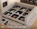 Belffin Modular Velvet Sofa with Storage Chaise