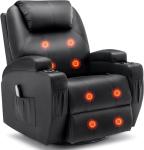 Korser 360° Swivel Recliner with Massage and Heat