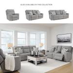 Light Gray Power Reclining Loveseat with Console