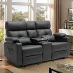 Power Reclining Loveseat with Console, Heat, Massage