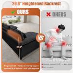 Modern U-Shape Cloud Couch Sectional Sofa, Jet Black