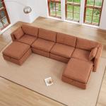 Chita Terracotta 6-Seat U-Shaped Sectional Sofa