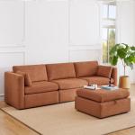 CHITA Terracotta Modular Sectional Sofa with Ottoman