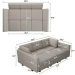 Belffin Grey Velvet Modular Sectional Sofa with Chaise