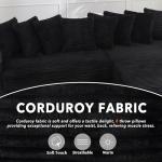 Modern L-Shaped Corduroy Sofa with Chaise and Pillows