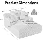 Nahenduo 67 Inch Oversized Chaise Lounge Sofa