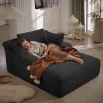 Oversized 50-Inch Chaise Lounge with Pillows