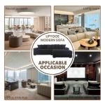 Modern L-Shaped Corduroy Sofa with Chaise and Pillows