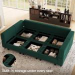 Belffin Velvet Modular Sectional Sofa with Chaise