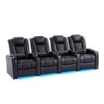 Classic Leather Recliner Sofa with Power Headrest