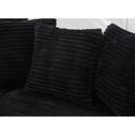 Modern L-Shaped Corduroy Sofa with Chaise and Pillows