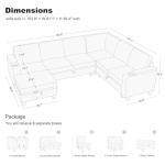 Light Grey Chenille Modular L-Shaped Sofa with Cup Holder