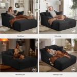 Oversized 50-Inch Chaise Lounge with Pillows