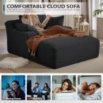 Oversized 50-Inch Chaise Lounge with Pillows
