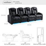 Classic Leather Recliner Sofa with Power Headrest