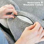 Light Grey Chenille Modular L-Shaped Sofa with Cup Holder