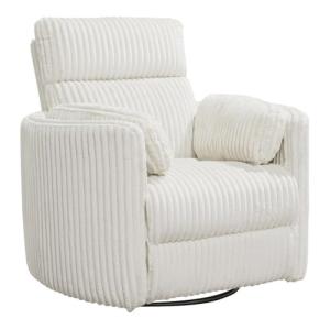 Ivory Swivel Glider Recliner with USB Ports
