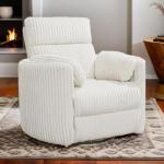 Ivory Swivel Glider Recliner with USB Ports
