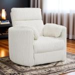 Ivory Swivel Glider Recliner with USB Ports