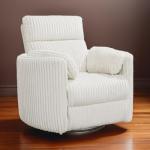 Ivory Swivel Glider Recliner with USB Ports
