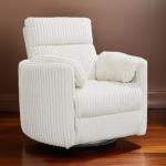 Ivory Swivel Glider Recliner with USB Ports