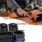 Comfiroom Dual Power Leather Theater Recliners - Black