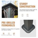 Domi 10' x 12' Hardtop Gazebo Permanent Metal Gazebo with Galvanized Steel Double Roof, Curtains and Netting for Patio, Backyard, Deck, Lawn, Gray