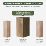 Aoxun 10' x 12' Outdoor Wood Gazebo, Hardtop Gazebo Permanent Wooden Pavilion with Galvanized Steel Double Roof, for Patio, Garden, Deck, Cedar Wood, Grey