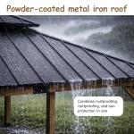 RTDTD 12' x 20' Hardtop Gazebo,Outdoor Cedar Wood Frame Permanent Pavilion with Double Galvanized Steel Roof,Pergola with Lockers & Storage Racks for Patio Lawn Backyard Deck