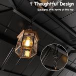 RTDTD 12' x 20' Hardtop Gazebo,Outdoor Cedar Wood Frame Permanent Pavilion with Double Galvanized Steel Roof,Pergola with Lockers & Storage Racks for Patio Lawn Backyard Deck