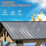 Raysfung 12' × 14' Wood Gazebo, Outdoor Cedar Hardtop Wooden Frame Gazebos with Galvanized Steel Roof for Garden, Patio, Deck