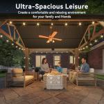 Aoxun 12' x 10' Outdoor Wood Gazebo, Hardtop Gazebo Permanent Wooden Pavilion with Gable Galvanized Steel Roof, for Patio, Garden, Backyard(Nature)