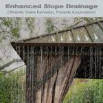 Domi 12' x 12' Hardtop Gazebo Permanent Metal Gazebo with Galvanized Steel Double Roof, Curtains and Netting for Party, Wedding, Outdoor Dining, Patio, Backyard, Brown