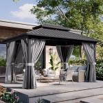 Aoxun 10' x 12' Aluminum Hardtop Gazebo