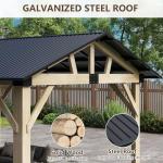 10'x12' Cedar Wood Gazebo with Waterproof Roof