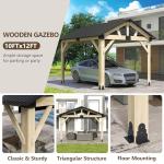 10'x12' Cedar Wood Gazebo with Waterproof Roof