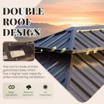 YOLENY 10' x 12' Hardtop Metal Gazebo with Curtains