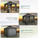 YITAHOME 10x10ft Hardtop Gazebo with Curtains
