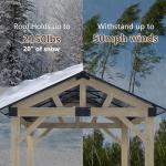 10'x12' Cedar Wood Gazebo with Waterproof Roof