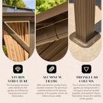 YOLENY 10' x 12' Hardtop Metal Gazebo with Curtains