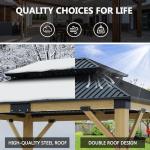 Howsvn 11x13FT Wood Outdoor Gazebo with Steel Roof