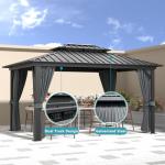 Aoxun 10' x 12' Aluminum Hardtop Gazebo