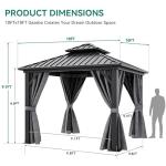 YITAHOME 10x10ft Hardtop Gazebo with Curtains