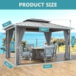 Aoxun 10' x 12' Aluminum Hardtop Gazebo