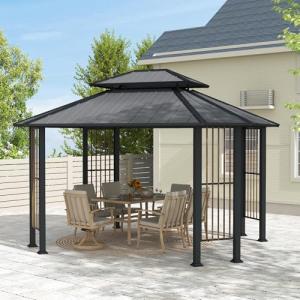 LUXIJOY 11x13 Hardtop Octagonal Outdoor Gazebo