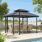 LUXIJOY 11x13 Hardtop Octagonal Outdoor Gazebo