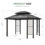 LUXIJOY 11x13 Hardtop Octagonal Outdoor Gazebo