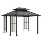 LUXIJOY 11x13 Hardtop Octagonal Outdoor Gazebo