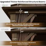 Domi 12' x 12' Hardtop Gazebo Permanent Metal Gazebo with Galvanized Steel Double Roof, Curtains and Netting for Party, Wedding, Outdoor Dining, Patio, Backyard, Brown