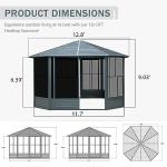 Domi 13x13FT Octagonal Hardtop Gazebo with Screens